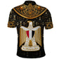Pharaoh King Tut Egypt Polo Shirt Hieroglyphic Gold Pattern - African Pride