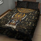 Pharaoh King Tut Egypt Quilt Bed Set Hieroglyphic Gold Pattern - African Pride