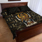 Pharaoh King Tut Egypt Quilt Bed Set Hieroglyphic Gold Pattern - African Pride