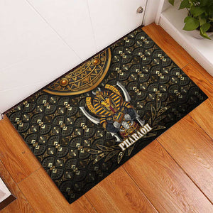 Pharaoh King Tut Egypt Rubber Doormat Hieroglyphic Gold Pattern - African Pride