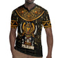 Pharaoh King Tut Egypt Rugby Jersey Hieroglyphic Gold Pattern - African Pride