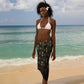 Pharaoh King Tut Egypt Sarong Hieroglyphic Gold Pattern - African Pride