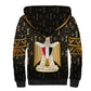Pharaoh King Tut Egypt Sherpa Hoodie Hieroglyphic Gold Pattern - African Pride