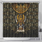 Pharaoh King Tut Egypt Shower Curtain Hieroglyphic Gold Pattern - African Pride
