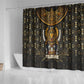 Pharaoh King Tut Egypt Shower Curtain Hieroglyphic Gold Pattern - African Pride