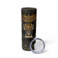 Pharaoh King Tut Egypt Skinny Tumbler Hieroglyphic Gold Pattern - African Pride