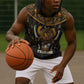 Pharaoh King Tut Egypt Sleeveless Hoodie Hieroglyphic Gold Pattern - African Pride