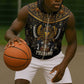 Pharaoh King Tut Egypt Sleeveless Zip Hoodie Hieroglyphic Gold Pattern - African Pride