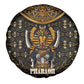 Pharaoh King Tut Egypt Spare Tire Cover Hieroglyphic Gold Pattern - African Pride
