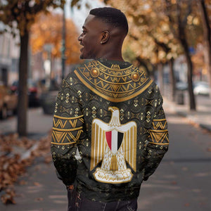 Pharaoh King Tut Egypt Sweatshirt Hieroglyphic Gold Pattern - African Pride