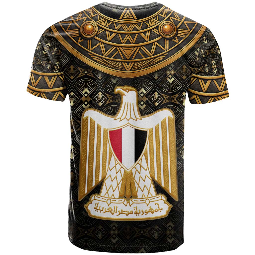 Pharaoh King Tut Egypt T shirt Hieroglyphic Gold Pattern - African Pride