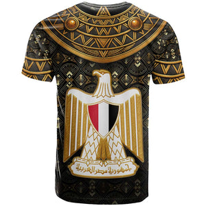 Pharaoh King Tut Egypt T shirt Hieroglyphic Gold Pattern - African Pride
