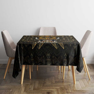 Pharaoh King Tut Egypt Tablecloth Hieroglyphic Gold Pattern - African Pride