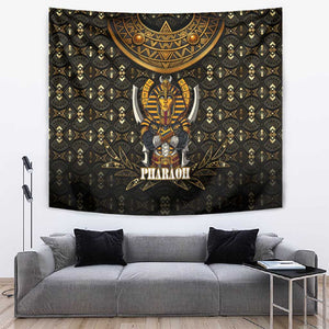 Pharaoh King Tut Egypt Tapestry Hieroglyphic Gold Pattern - African Pride