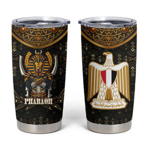 Pharaoh King Tut Egypt Tumbler Cup Hieroglyphic Gold Pattern - African Pride
