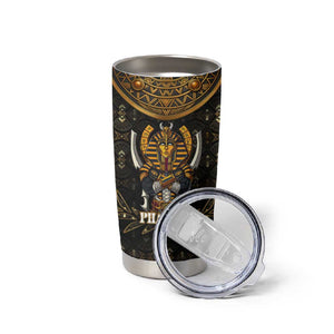 Pharaoh King Tut Egypt Tumbler Cup Hieroglyphic Gold Pattern - African Pride