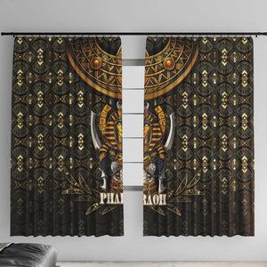 Pharaoh King Tut Egypt Window Curtain Hieroglyphic Gold Pattern - African Pride