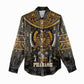 Pharaoh King Tut Egypt Women Casual Shirt Hieroglyphic Gold Pattern - African Pride