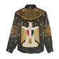 Pharaoh King Tut Egypt Women Casual Shirt Hieroglyphic Gold Pattern - African Pride