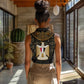Pharaoh King Tut Egypt Women Sleeveless Polo Shirt Hieroglyphic Gold Pattern - African Pride
