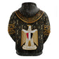 Pharaoh King Tut Egypt Zip Hoodie Hieroglyphic Gold Pattern - African Pride