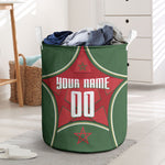 Personalized Morocco Football Atlas Lion Laundry Basket Moroccan Star National Flag