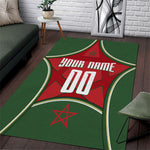 Personalized Morocco Football Atlas Lion Area Rug Moroccan Star National Flag