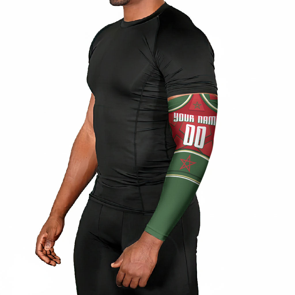 Personalized Morocco Football Atlas Lion Arm Sleeves Moroccan Star National Flag