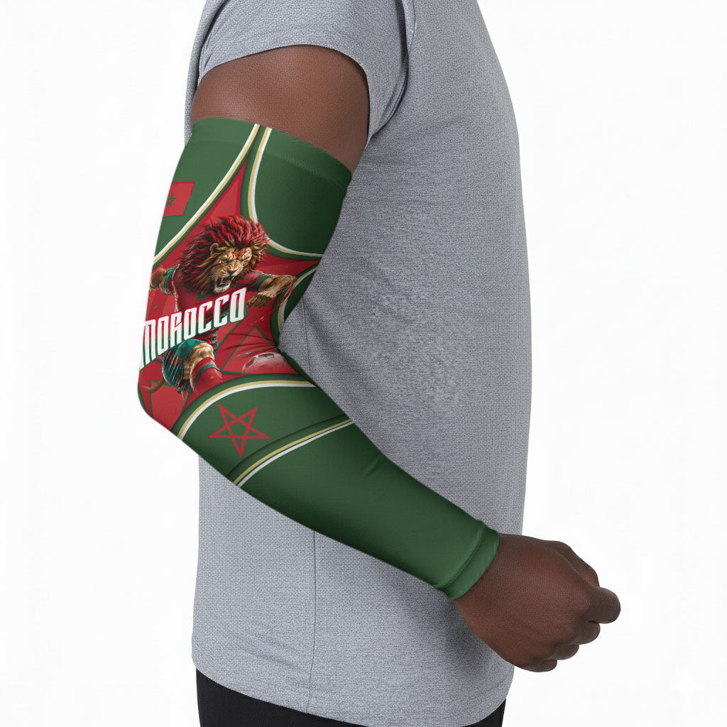 Personalized Morocco Football Atlas Lion Arm Sleeves Moroccan Star National Flag