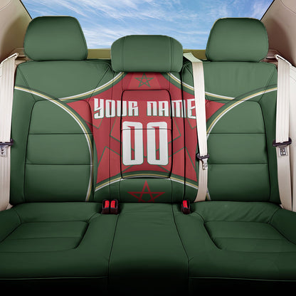 Personalized Morocco Football Atlas Lion Back Car Seat Cover Moroccan Star National Flag