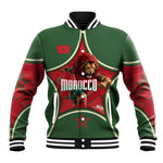 Personalized Morocco Football Atlas Lion Baseball Jacket Moroccan Star National Flag