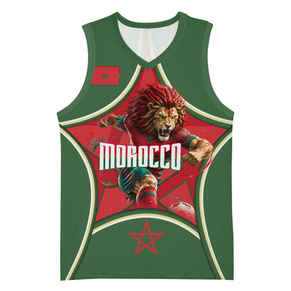 Personalized Morocco Football Atlas Lion Basketball Jersey Moroccan Star National Flag