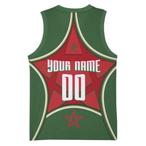 Personalized Morocco Football Atlas Lion Basketball Jersey Moroccan Star National Flag