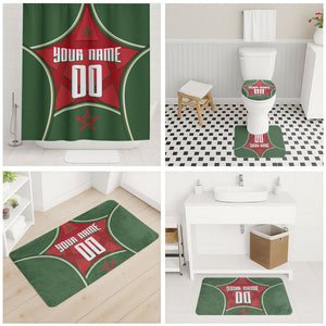 Personalized Morocco Football Atlas Lion Bathroom Set Moroccan Star National Flag