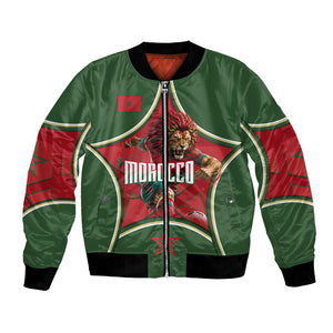 Personalized Morocco Football Atlas Lion Bomber Jacket Moroccan Star National Flag