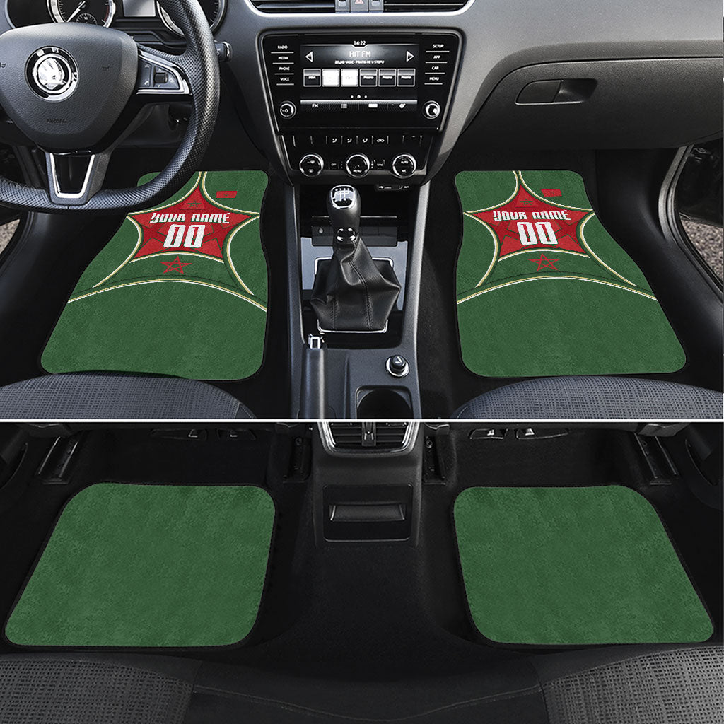 Personalized Morocco Football Atlas Lion Car Mats Moroccan Star National Flag