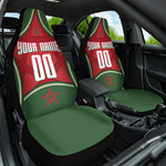 Personalized Morocco Football Atlas Lion Car Seat Cover Moroccan Star National Flag