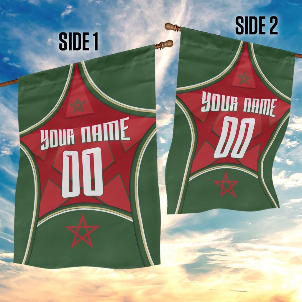 Personalized Morocco Football Atlas Lion Garden Flag Moroccan Star National Flag