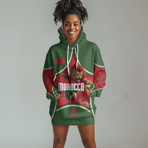 Personalized Morocco Football Atlas Lion Hoodie Dress Moroccan Star National Flag
