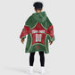 Personalized Morocco Football Atlas Lion Kid Wearable Blanket Hoodie Moroccan Star National Flag