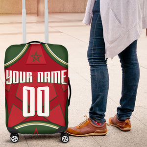 Personalized Morocco Football Atlas Lion Luggage Cover Moroccan Star National Flag