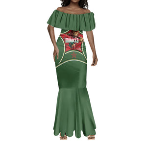 Personalized Morocco Football Atlas Lion Mermaid Dress Moroccan Star National Flag