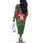 Personalized Morocco Football Atlas Lion Off The Shoulder Long Sleeve Dress Moroccan Star National Flag