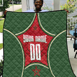 Personalized Morocco Football Atlas Lion Quilt Moroccan Star National Flag