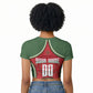 Personalized Morocco Football Atlas Lion Raglan Cropped T shirt Moroccan Star National Flag