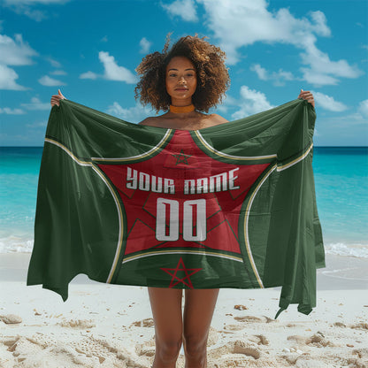Personalized Morocco Football Atlas Lion Sarong Moroccan Star National Flag