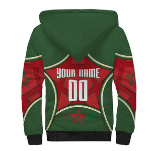 Personalized Morocco Football Atlas Lion Sherpa Hoodie Moroccan Star National Flag