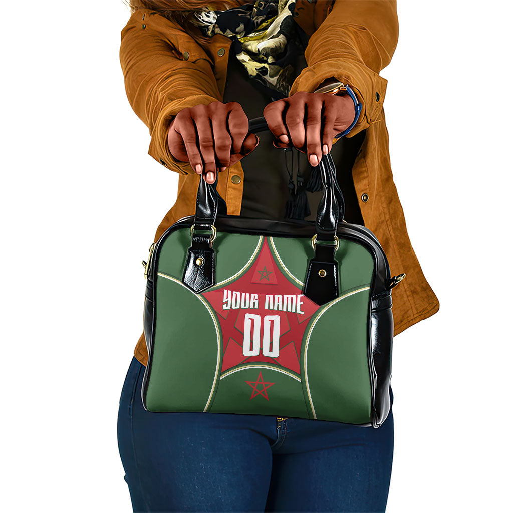 Personalized Morocco Football Atlas Lion Shoulder Handbag Moroccan Star National Flag