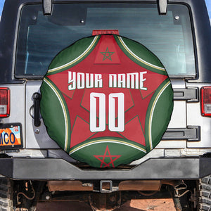Personalized Morocco Football Atlas Lion Spare Tire Cover Moroccan Star National Flag