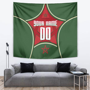 Personalized Morocco Football Atlas Lion Tapestry Moroccan Star National Flag